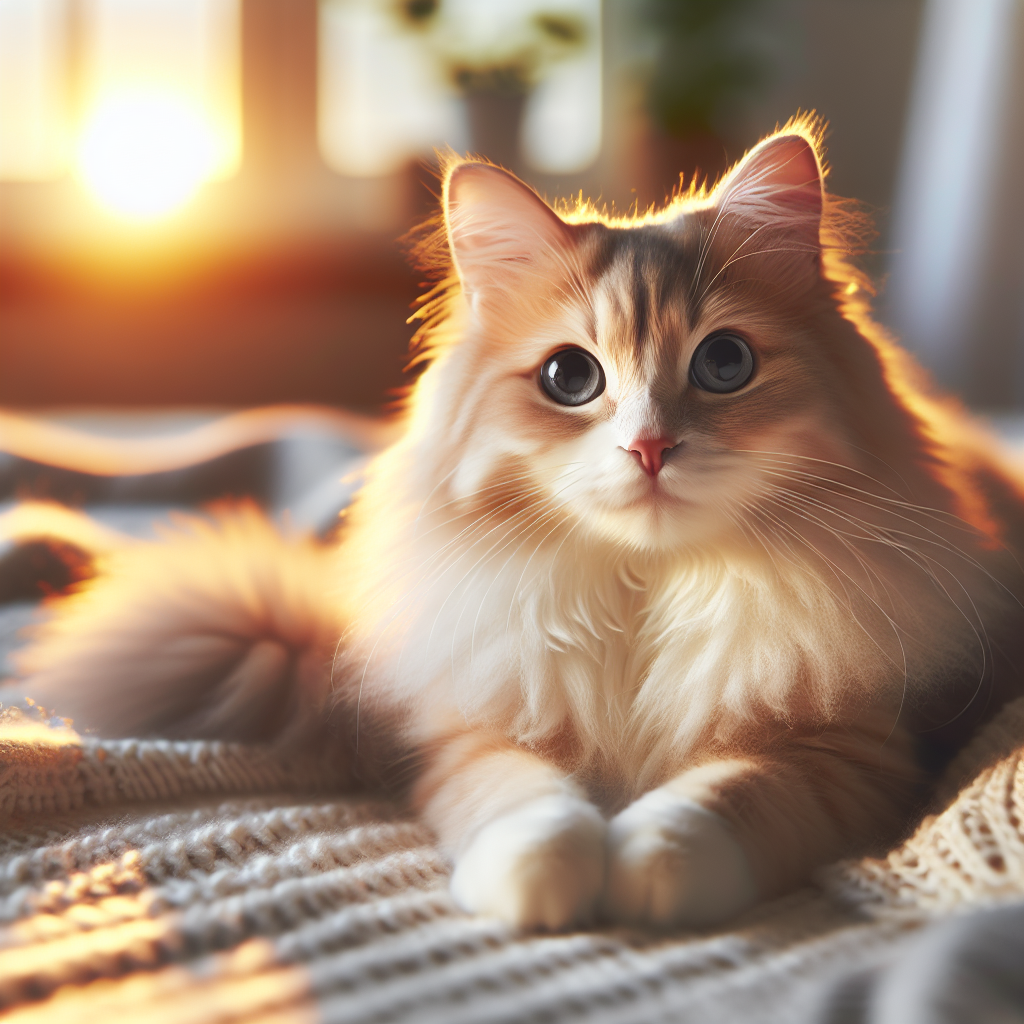 A tabby cat basking in a sunbeam by the window.