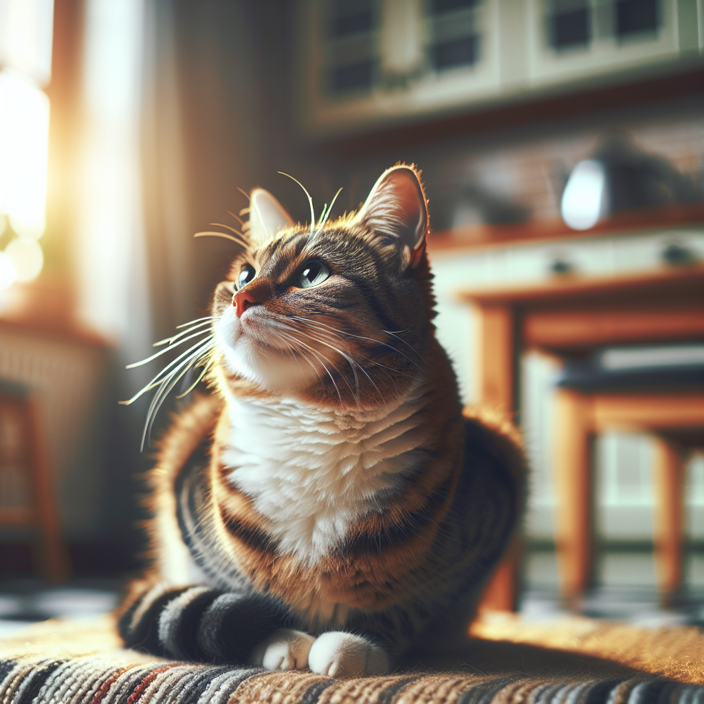 Tabby cat on a windowsill watching birds in the garden