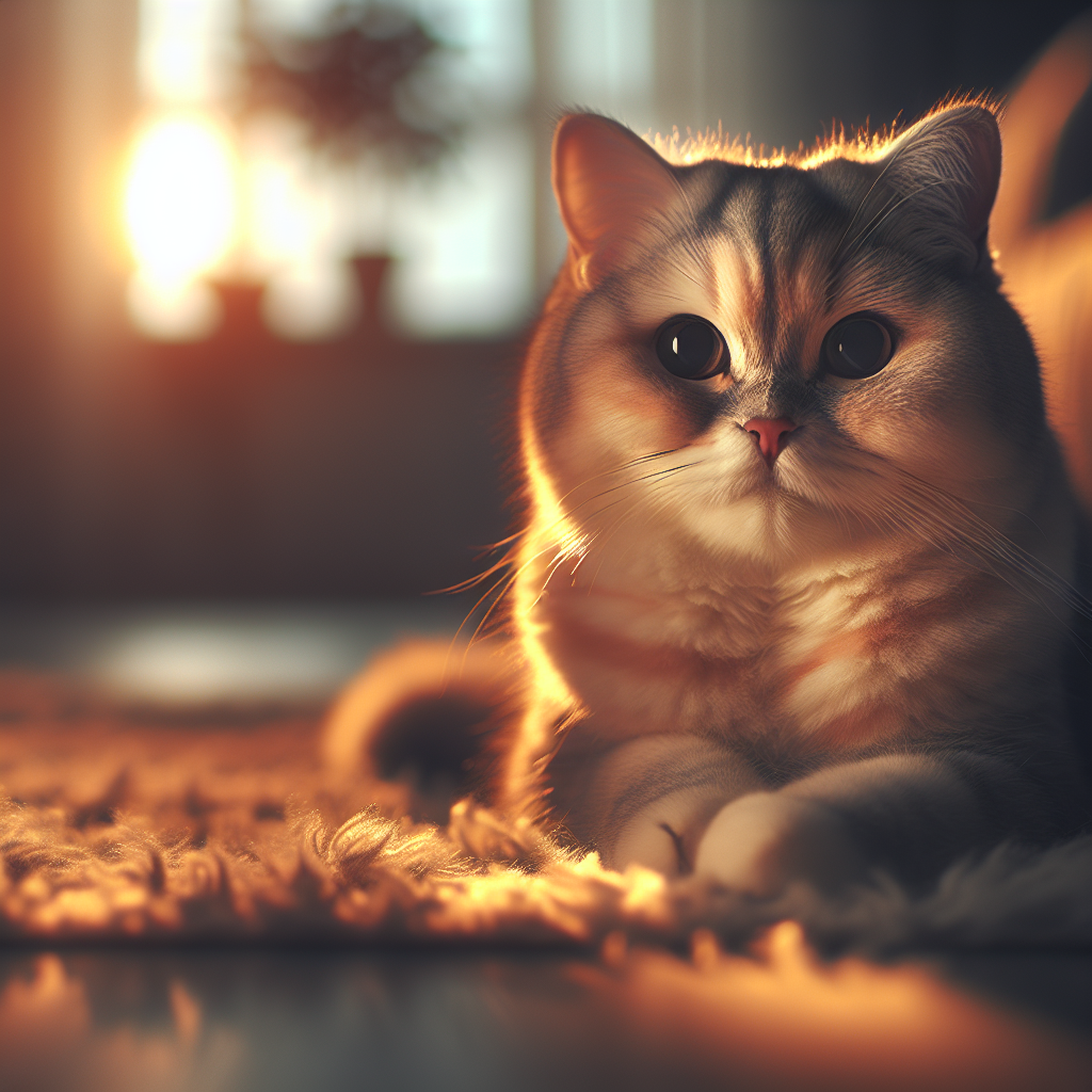 A curious tabby cat in a moonlit garden.