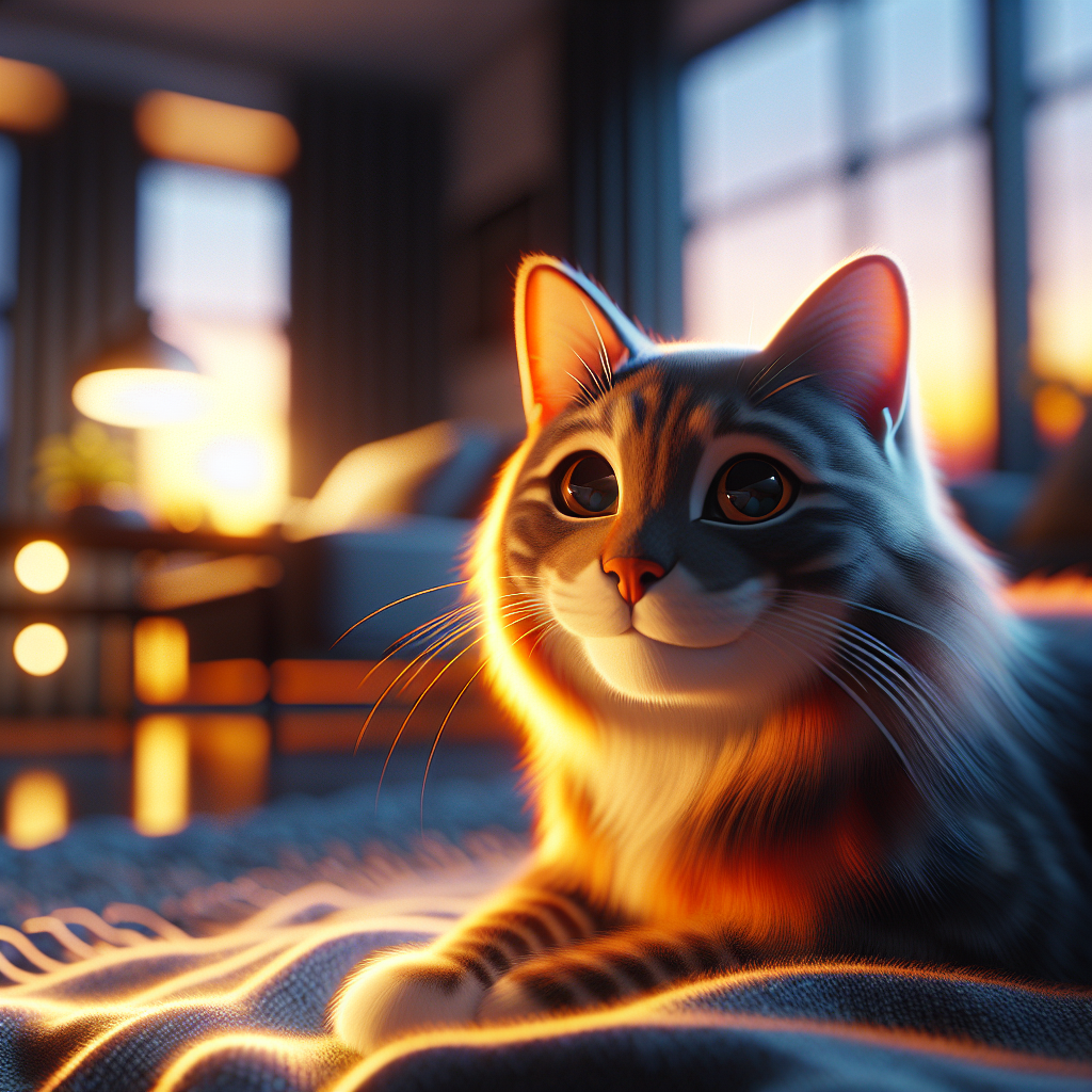 A tabby cat exploring a garden under the moonlight.