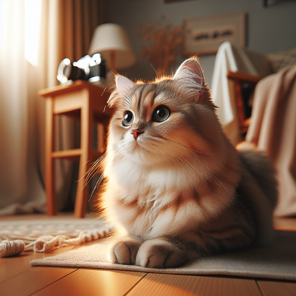 Tabby cat sleeping in sunlight on a cozy carpet