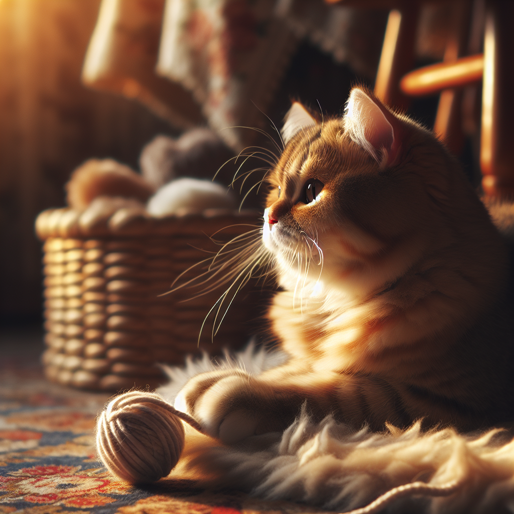A fluffy tabby cat sleeping on a sunny windowsill.