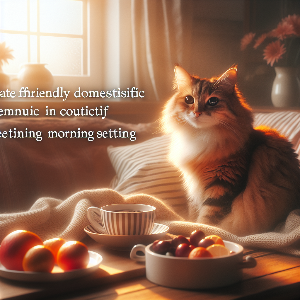 A fluffy tabby cat sitting on a windowsill in morning light.