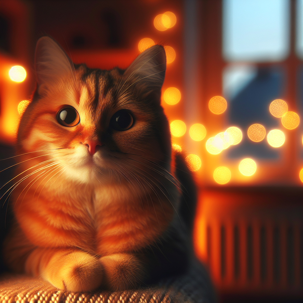 A tabby cat exploring a moonlit garden.