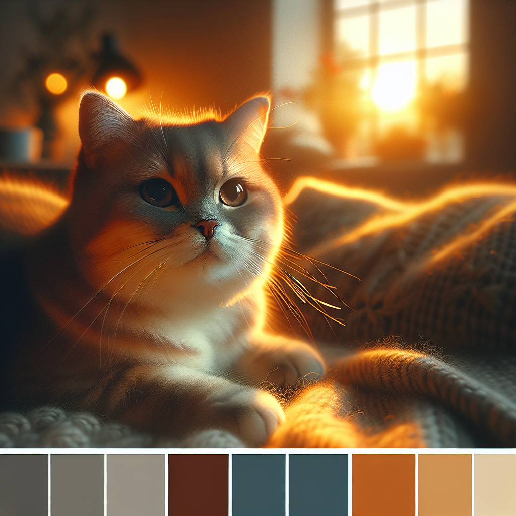 A curious tabby cat exploring a garden at dusk.