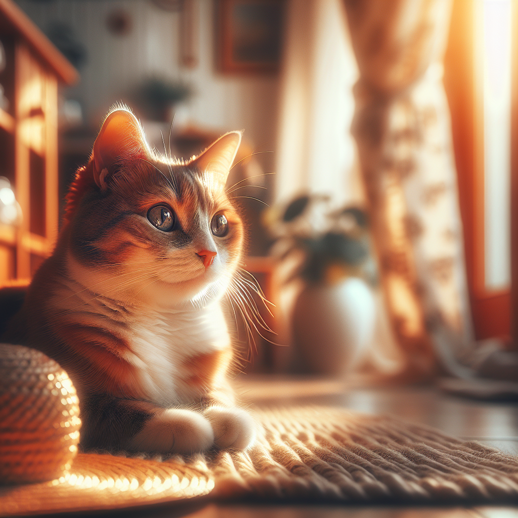 A tabby cat napping in a sunbeam.
