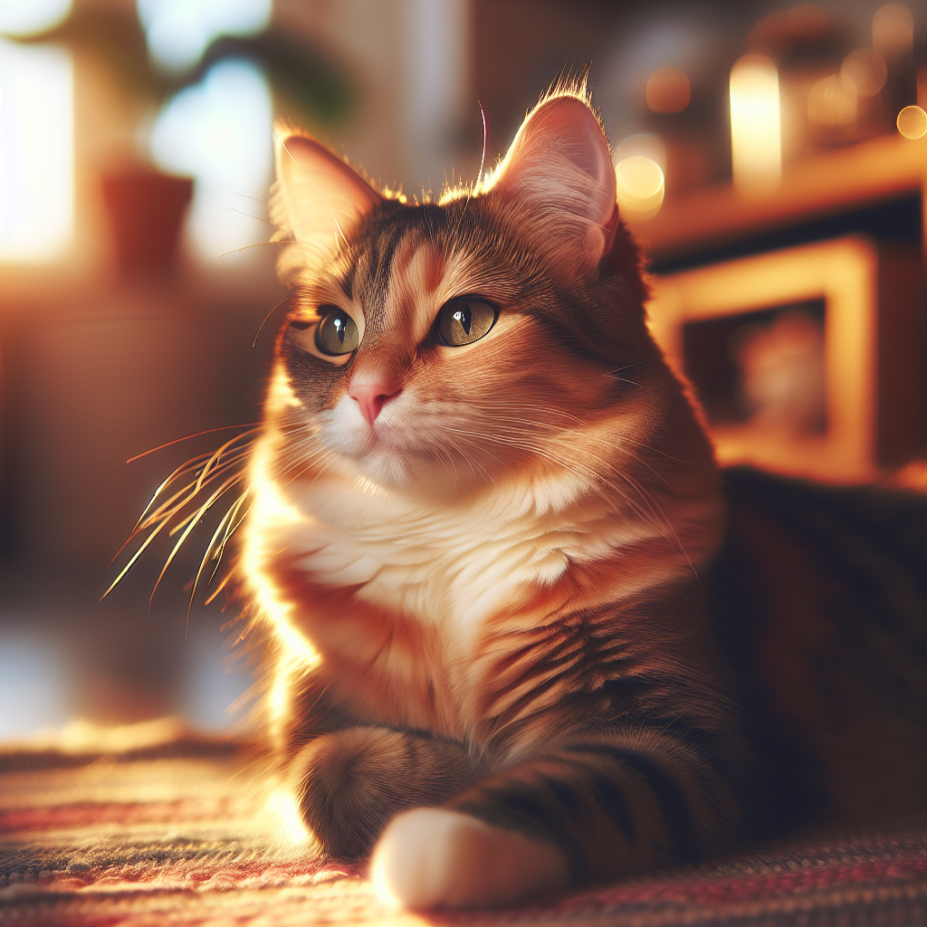 A tabby cat napping in sunlight on an armchair.