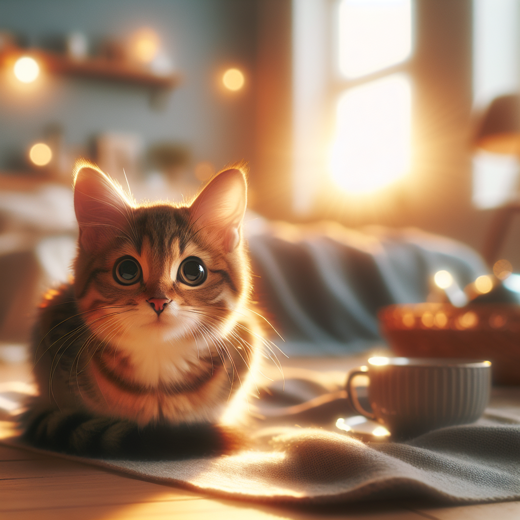 A fluffy tabby cat lounging on a sunny windowsill.