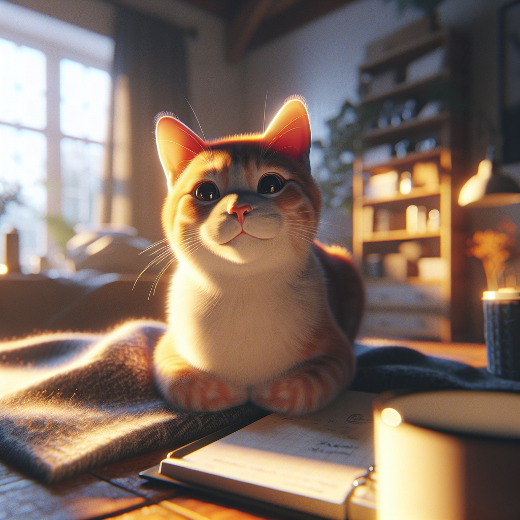 A tabby cat enjoying the morning sun on a windowsill.