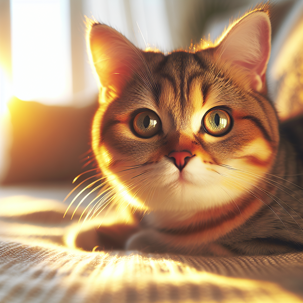 A fluffy tabby cat named Whiskers lounging on a sunny windowsill.