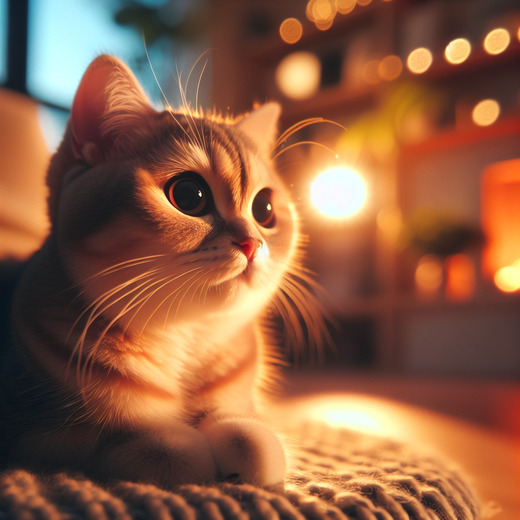 A curious tabby cat exploring a moonlit garden.