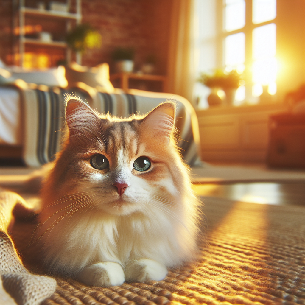A tabby cat stretching in morning sunlight