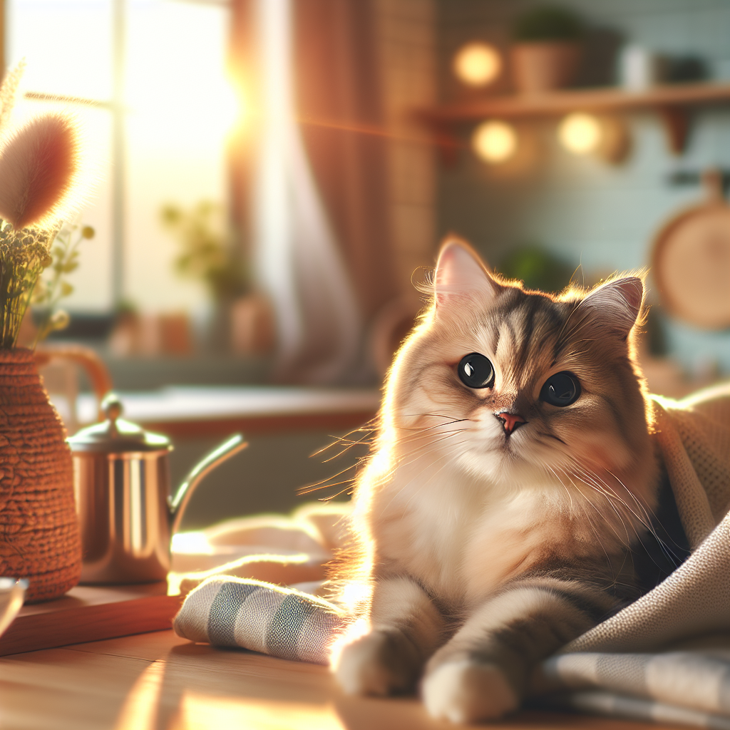 A tabby cat basking in morning sunlight on a windowsill.