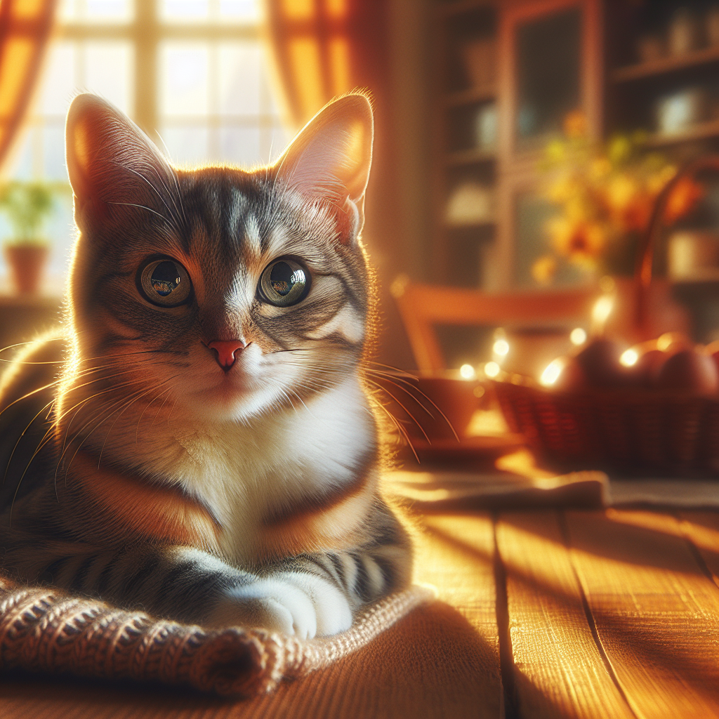 Cozy tabby cat basking in sunny window