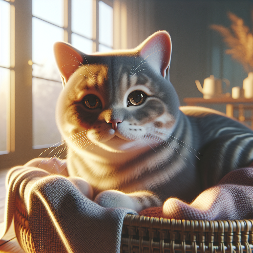 Content gray tabby cat enjoying a sunny morning