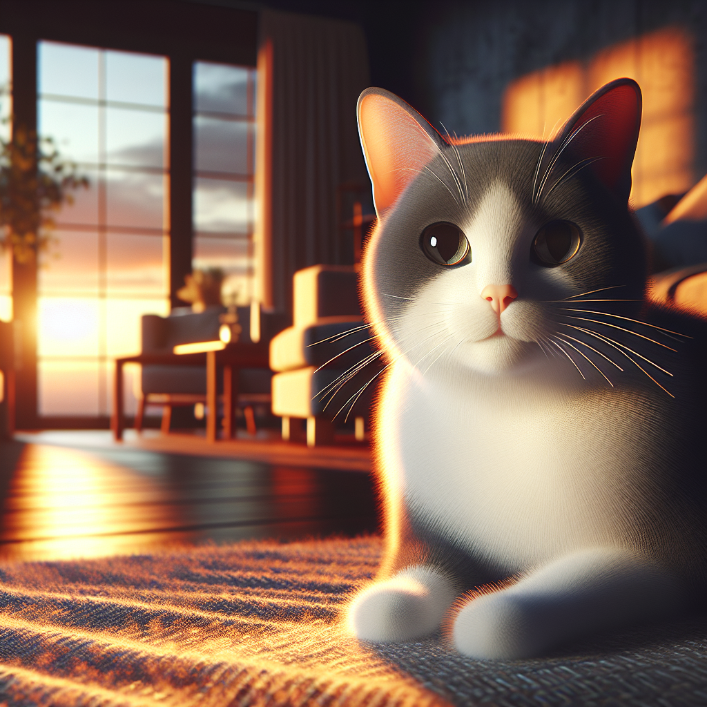 A curious tabby cat exploring a moonlit garden