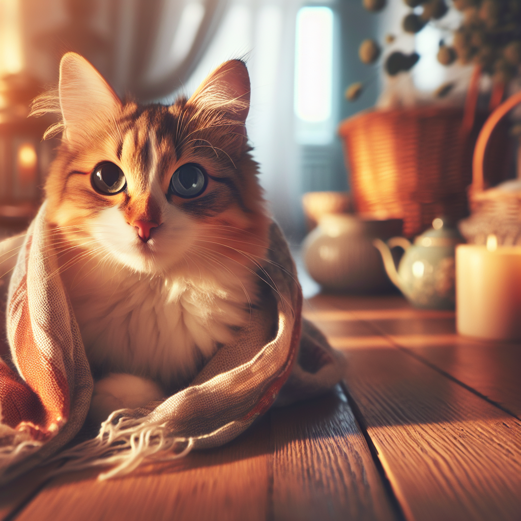 A fluffy grey tabby cat lounging in a sunbeam.