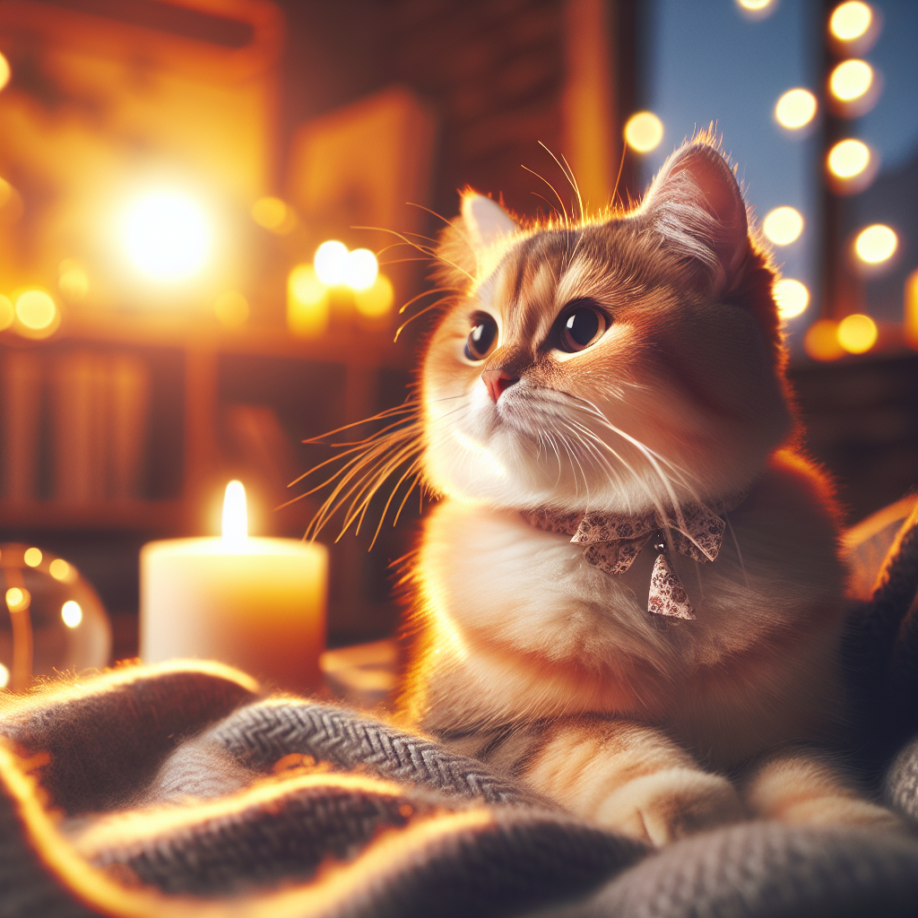 A cozy cat exploring a moonlit garden