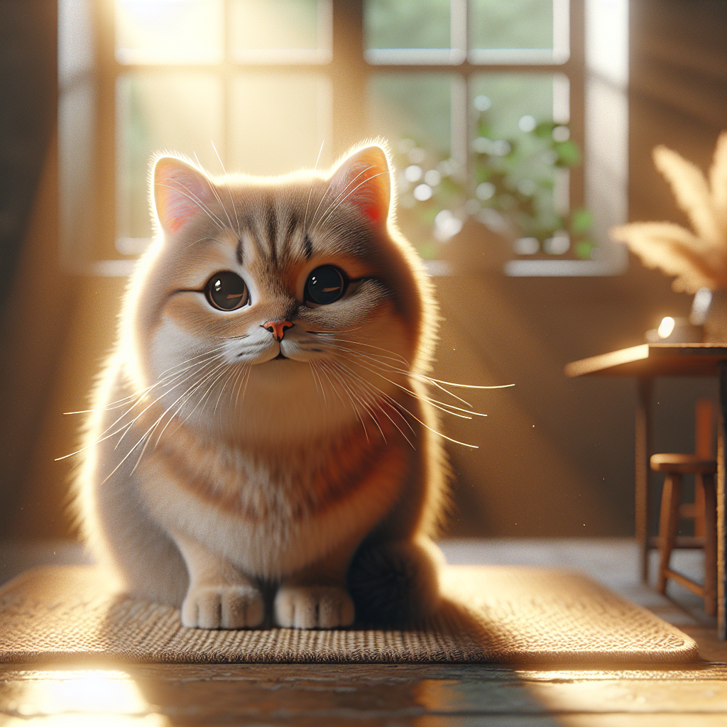 A tabby cat exploring a sunlit garden.