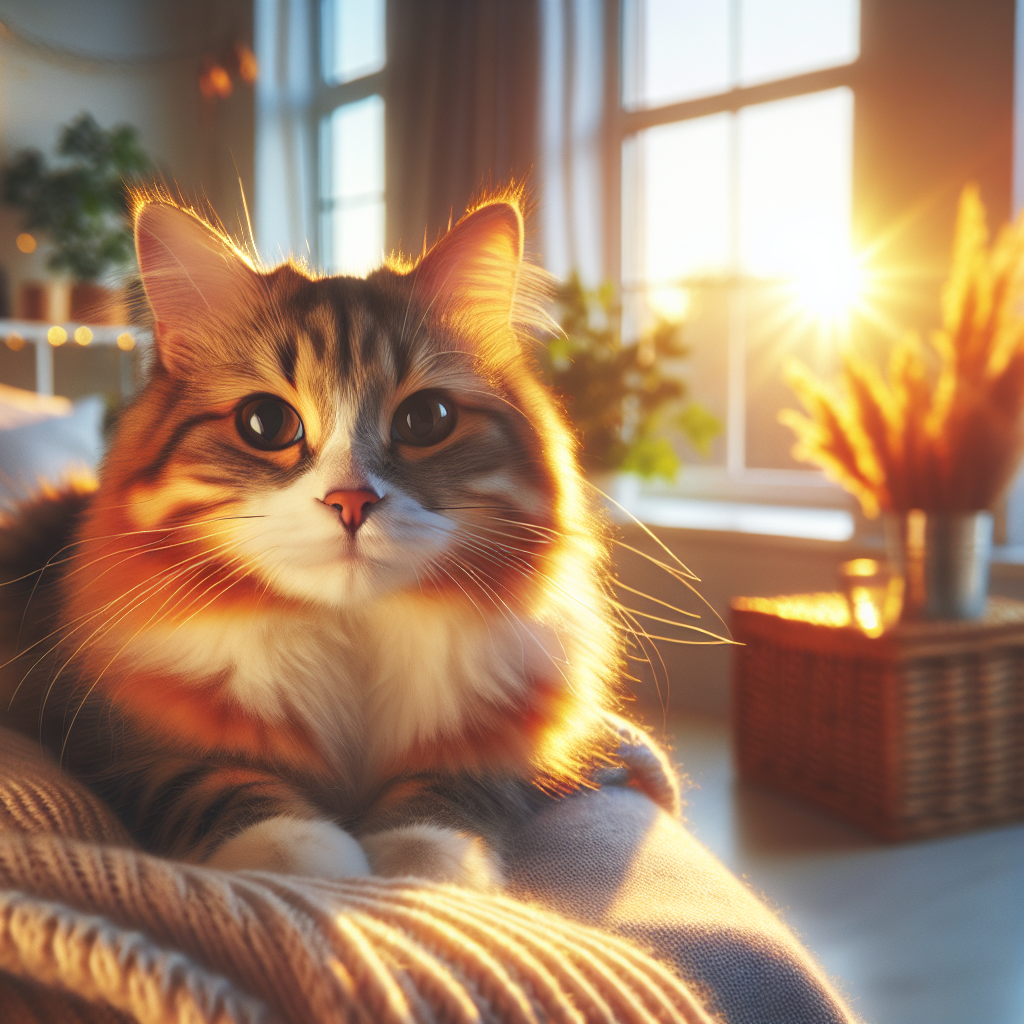 Tabby cat gazing out a sunlit window