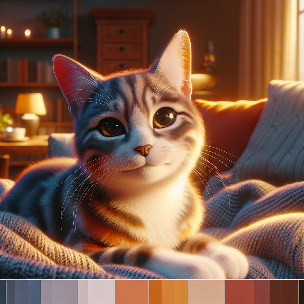 A tabby cat exploring a garden at dusk