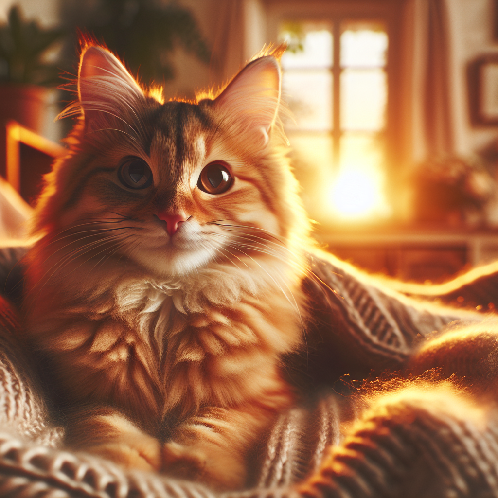 Whiskers the tabby cat enjoying the morning sun.