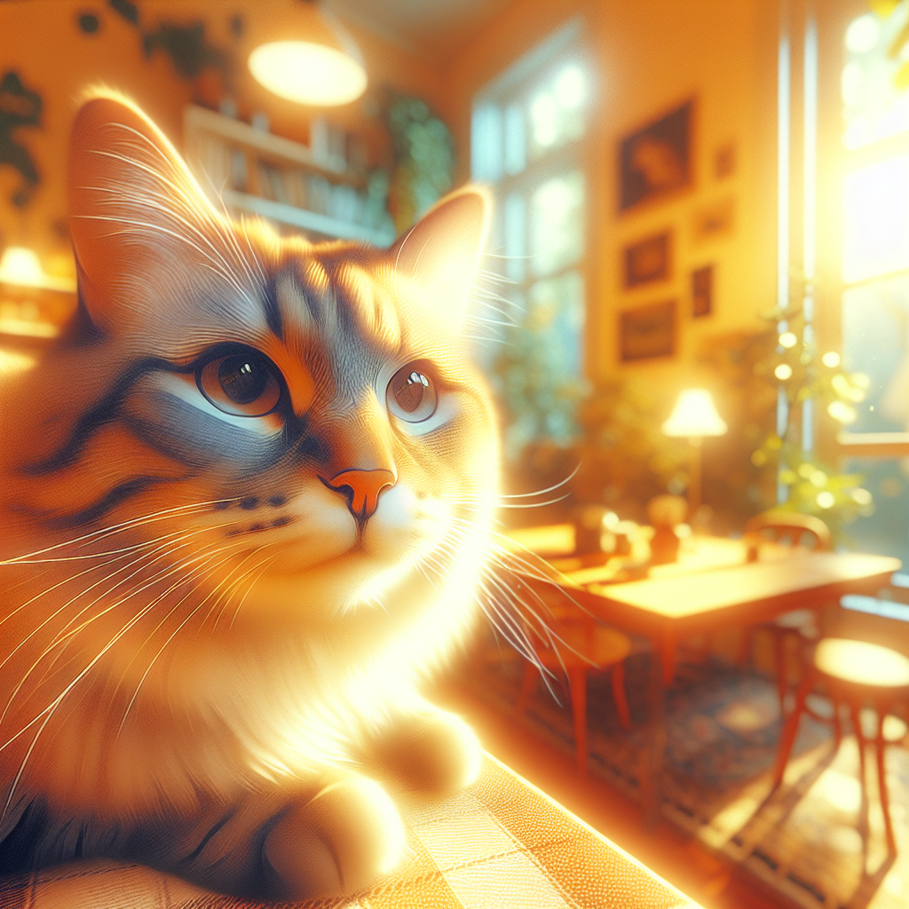 A tabby cat named Whiskers napping in a sunbeam.