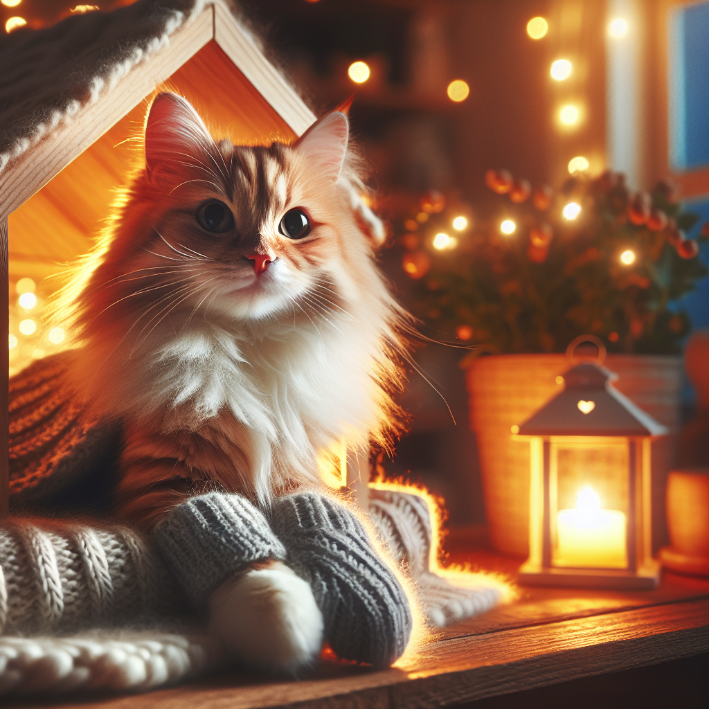 A fluffy tabby cat gazing at the stars in a garden.