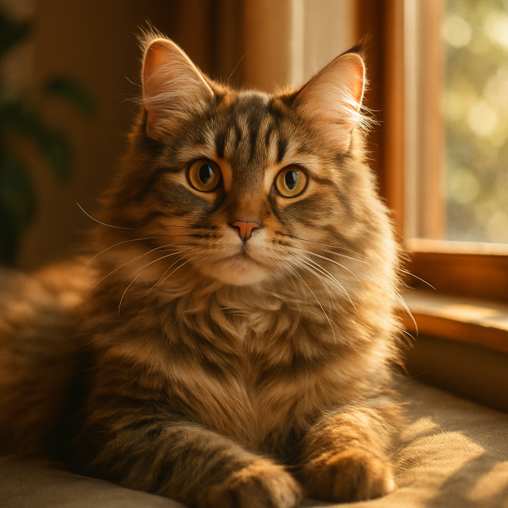 Cat lounging in a sunny window
