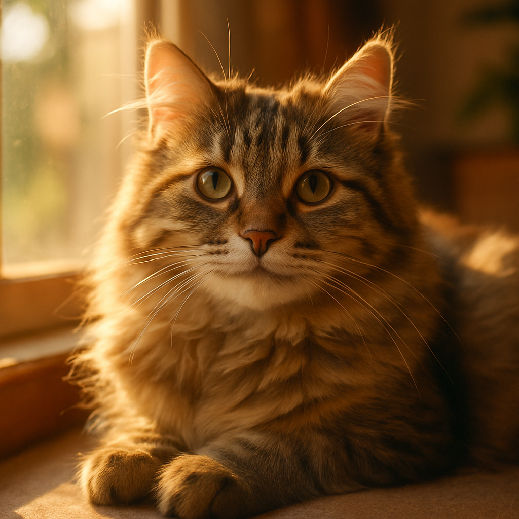 Cat napping in the sun on a windowsill.