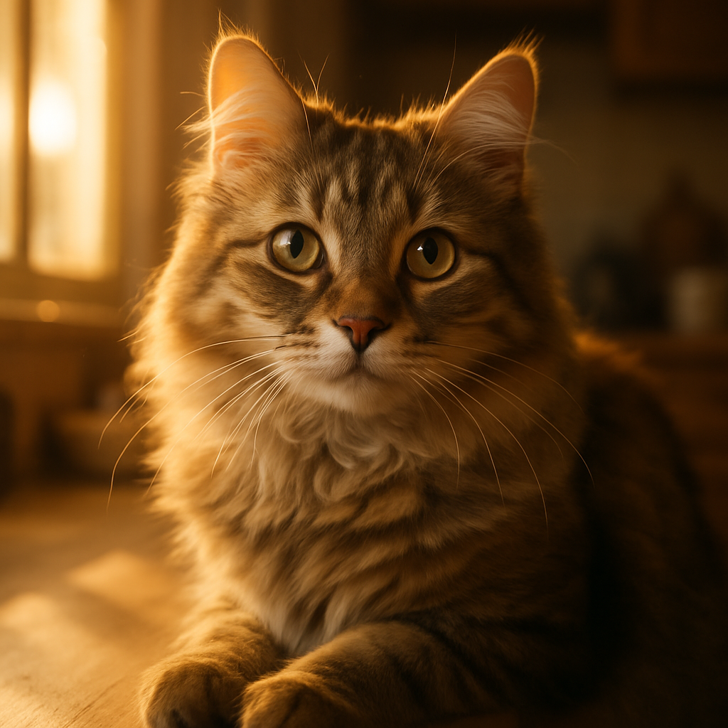 A curious cat exploring a sunlit kitchen.